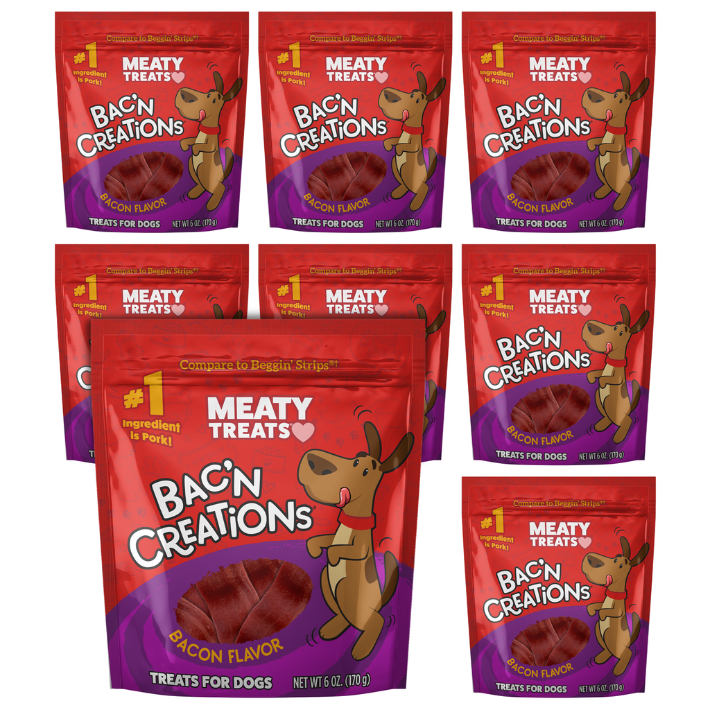 Bak'n Creations Bacon Dog Treats | 6 oz, 25 oz | Meaty Treats