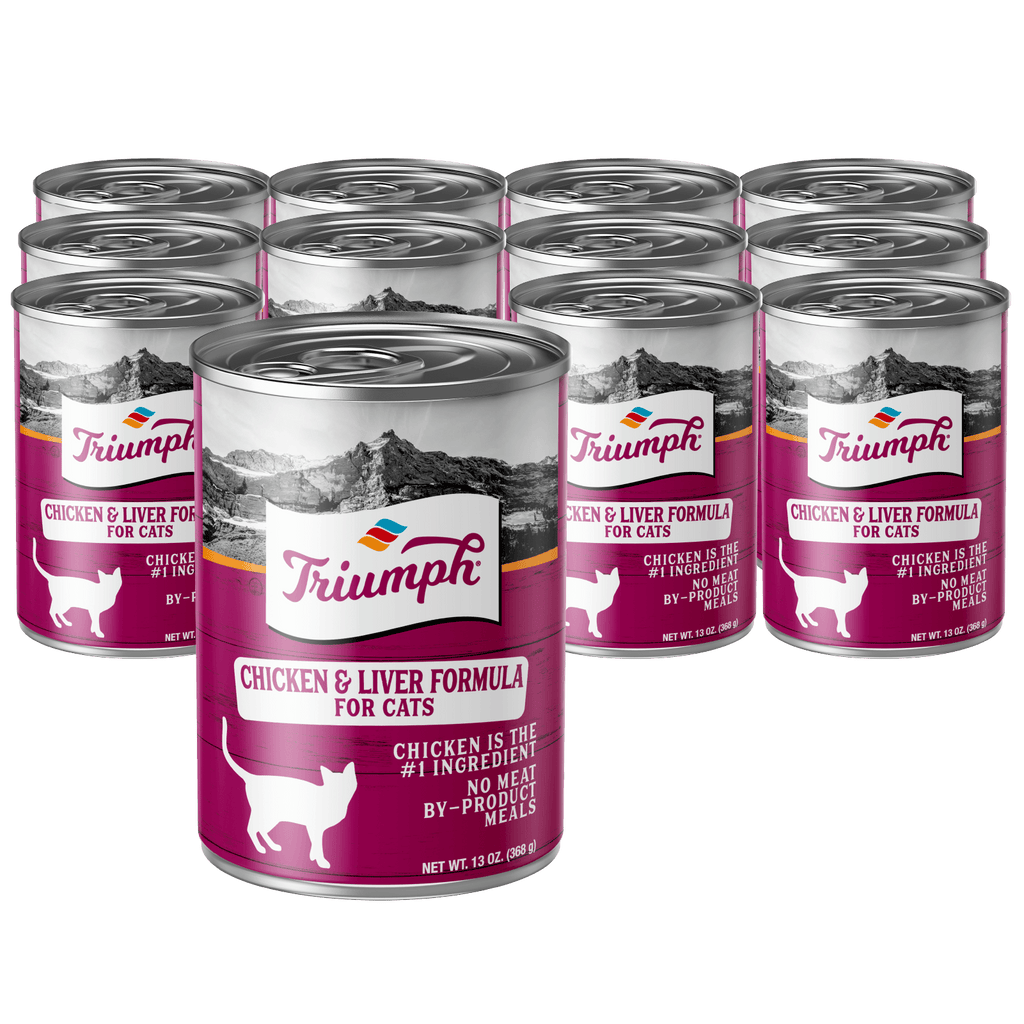 Chicken and Liver Recipe Wet Cat Food | 13 oz - 12 pk | Triumph