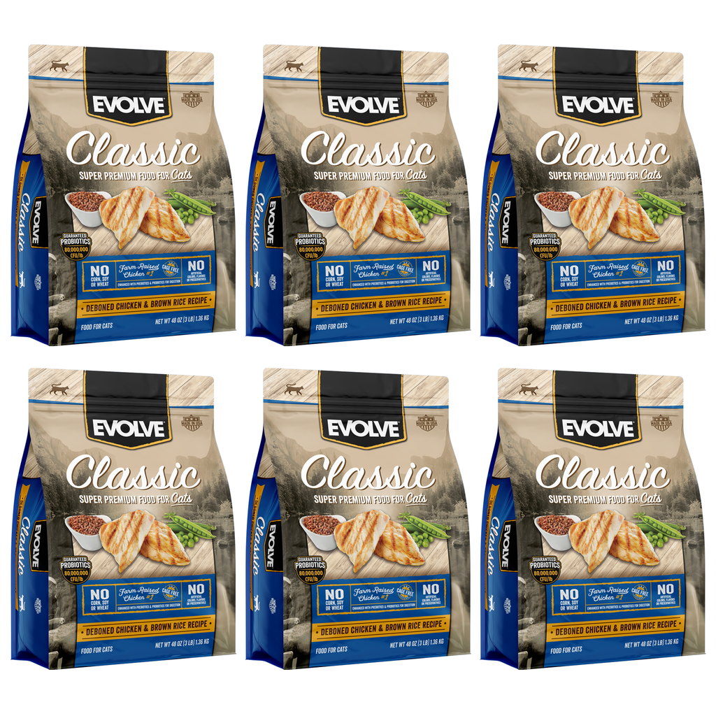 Classic Chicken & Brown Rice Cat Food | 3 LB, 15 LB | Evolve