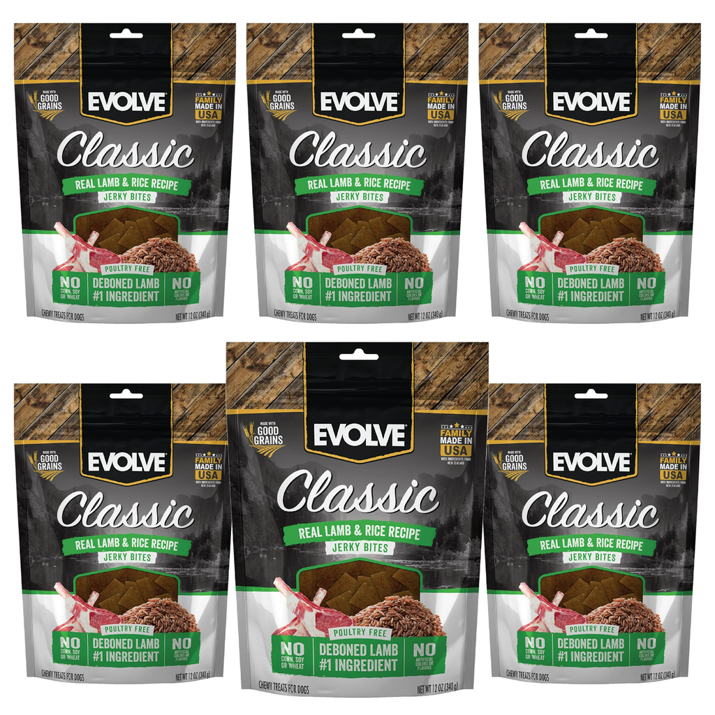 Classic Lamb & Brown Rice Jerky Bites | 12 oz | Evolve