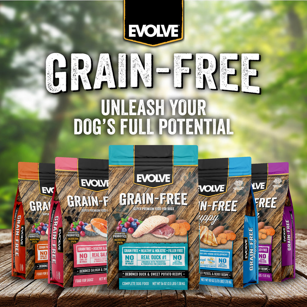 Grain Free Duck & Sweet Potato Recipe Dog Food | 3.5 LB, 12 LB | Evolve