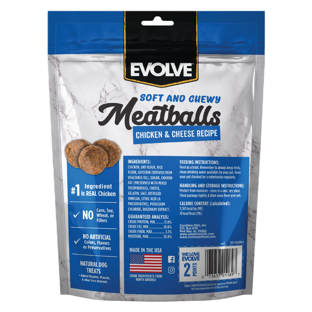 Chicken & Cheese Meatballs for Dogs | 10 oz | Evolve