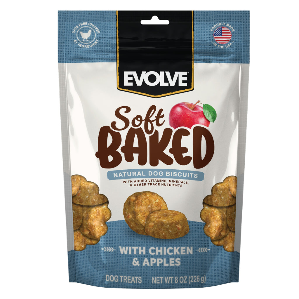 Soft Baked Dog Biscuits with Chicken & Apple | 8 oz | Evolve