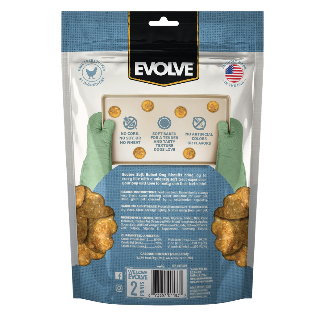 Soft Baked Dog Biscuits with Chicken & Apple | 8 oz | Evolve